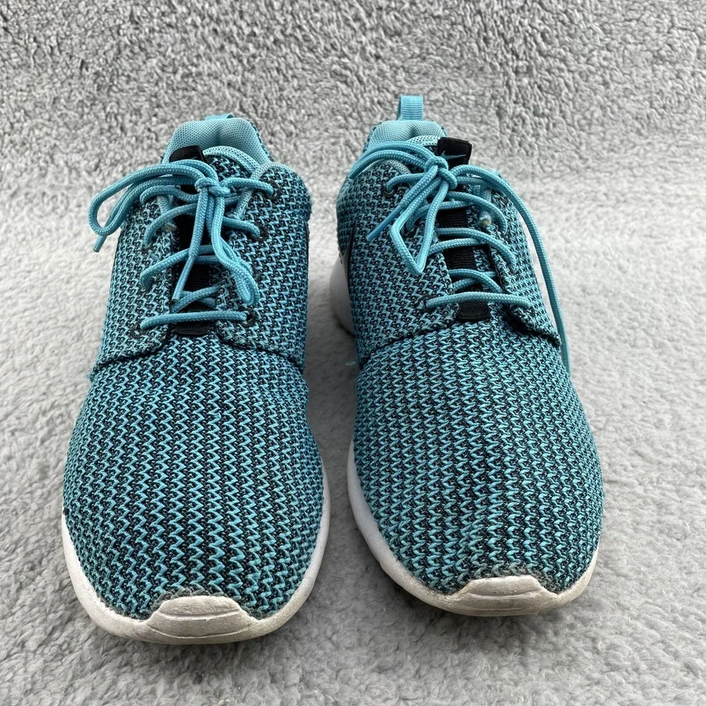 Nike Roshe Running Shoe Women's 9.5 Blue Knit Training Sportswear Sneaker Active